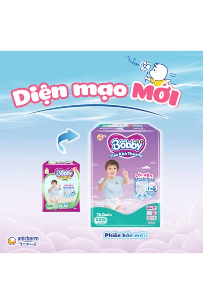 Bỉm tã quần Bobby size XXXL 22 miếng (20-35kg) (giao bao bì ngẫu nhiên)