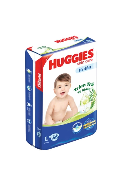 Tã dán Huggies Skincare cực đại (L, 9 - 14kg, 68 miếng)