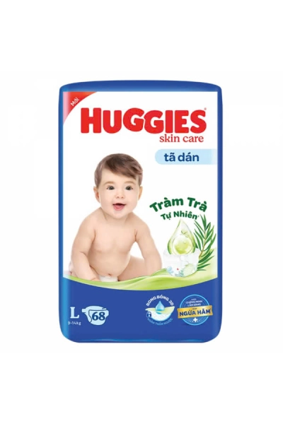 Tã dán Huggies Skincare cực đại (L, 9 - 14kg, 68 miếng)